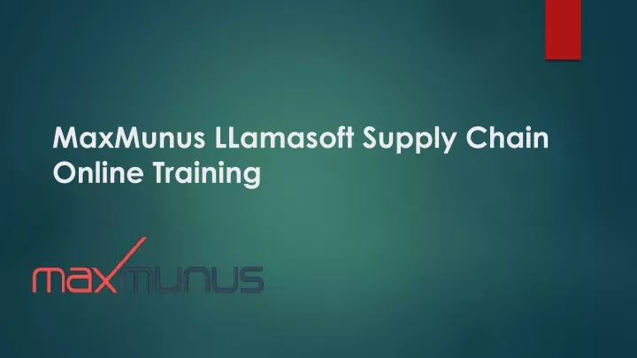 maxmunus llamasoft supply chain online training