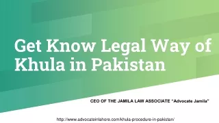 Best Legal Services For Khula in Pakistan By Top Law Associate