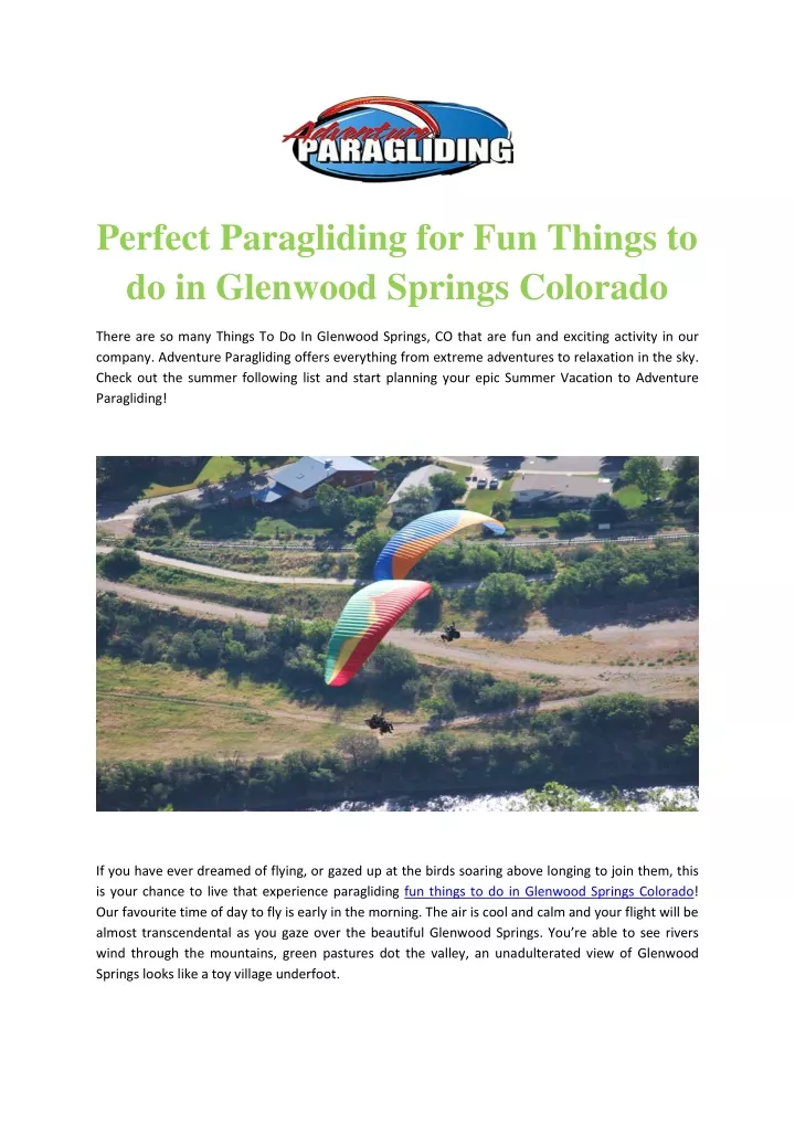perfect paragliding for fun things