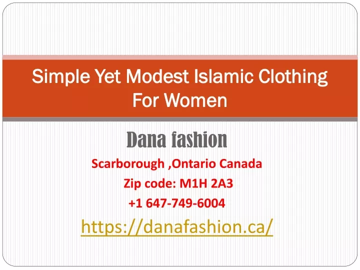 simple yet modest islamic clothing for women