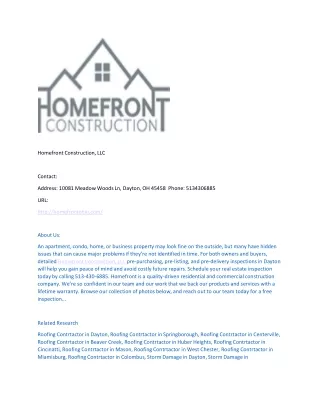 Homefront Construction, LLC