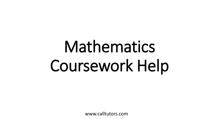 mathematics coursework help