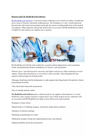 reason to pick my health records software