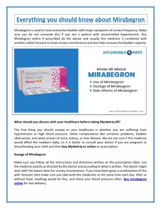 everything you should know about mirabegron