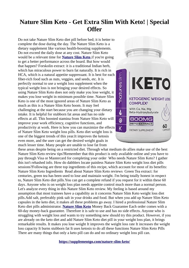 nature slim keto get extra slim with keto special