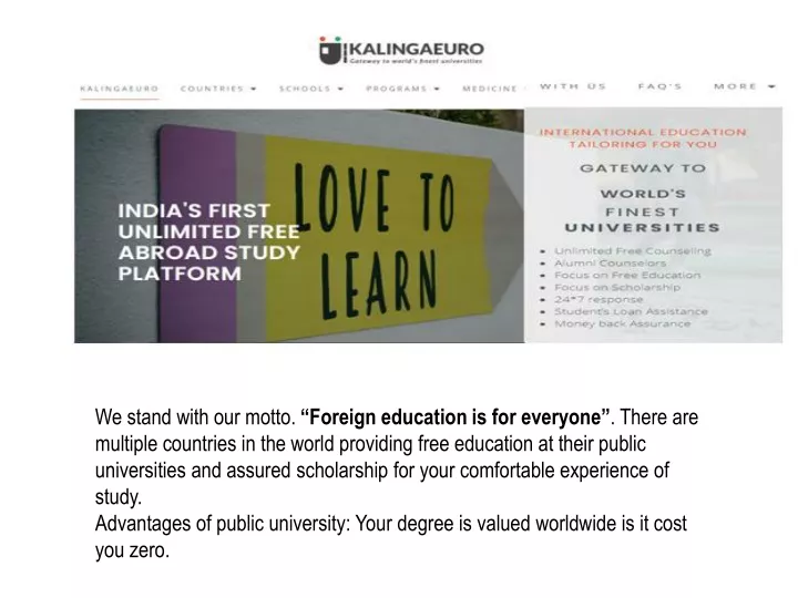 we stand with our motto foreign education