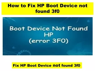 How to Fix HP Boot Device not found 3f0