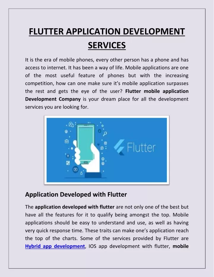 flutter application development services
