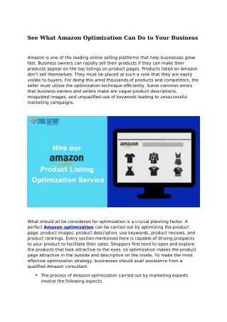 see what amazon optimization can do to your