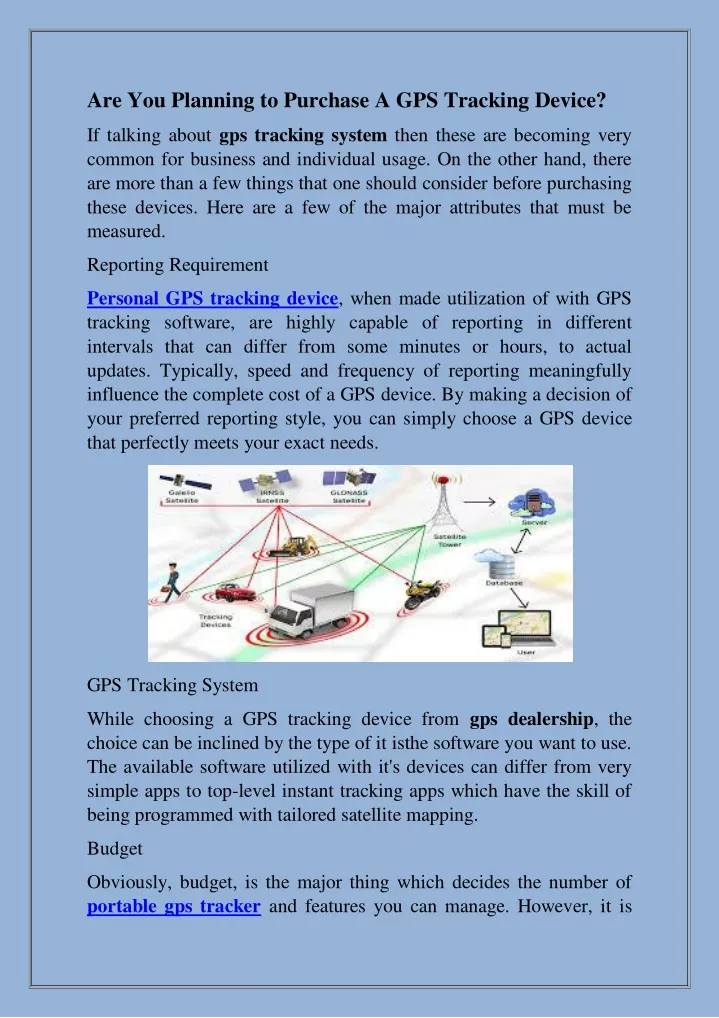 are you planning to purchase a gps tracking device