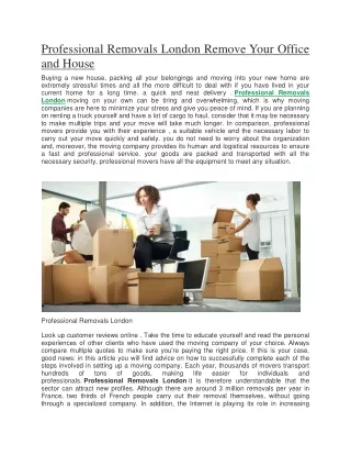 professional removals london remove your office