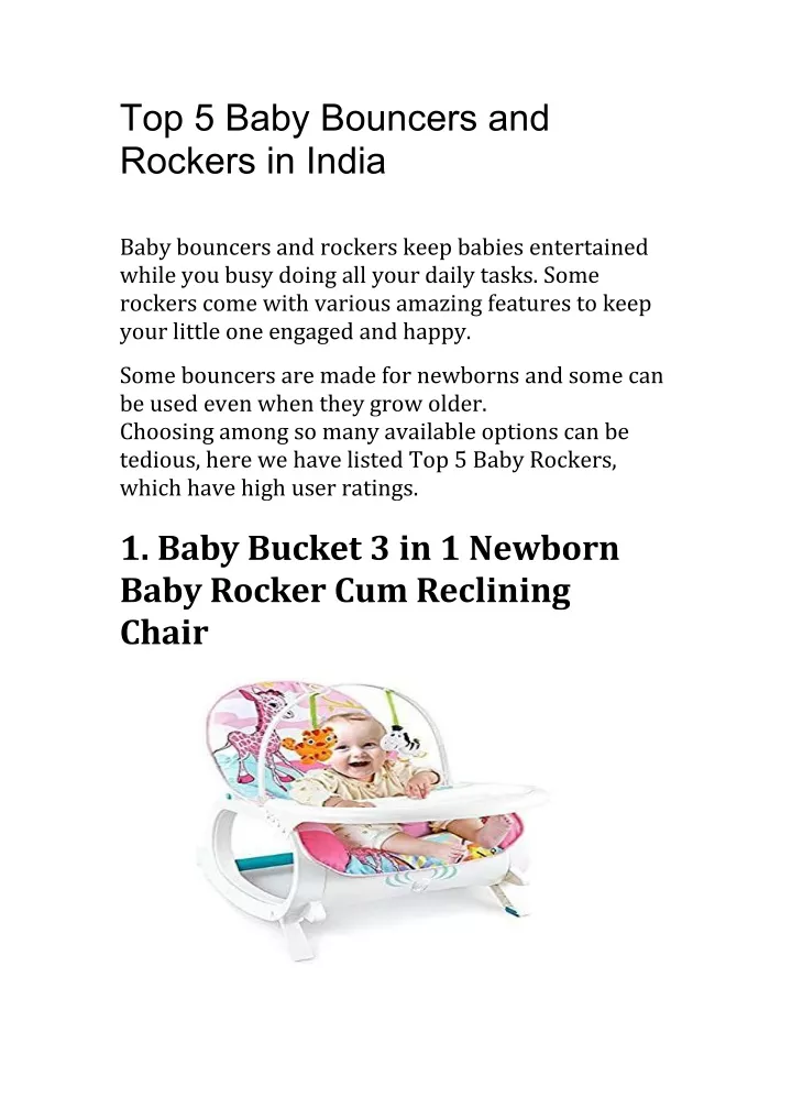 top 5 baby bouncers and rockers in india