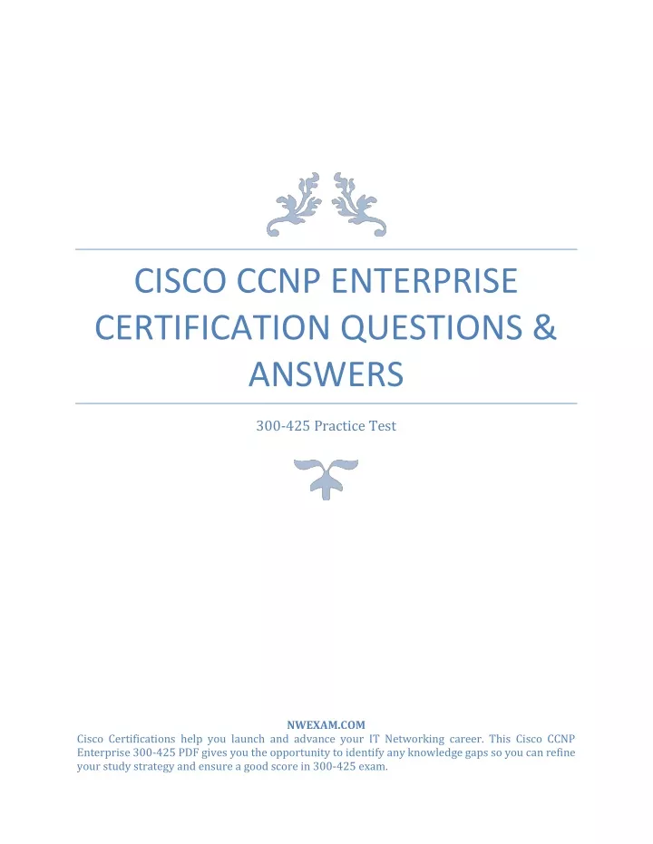 cisco ccnp enterprise certification questions