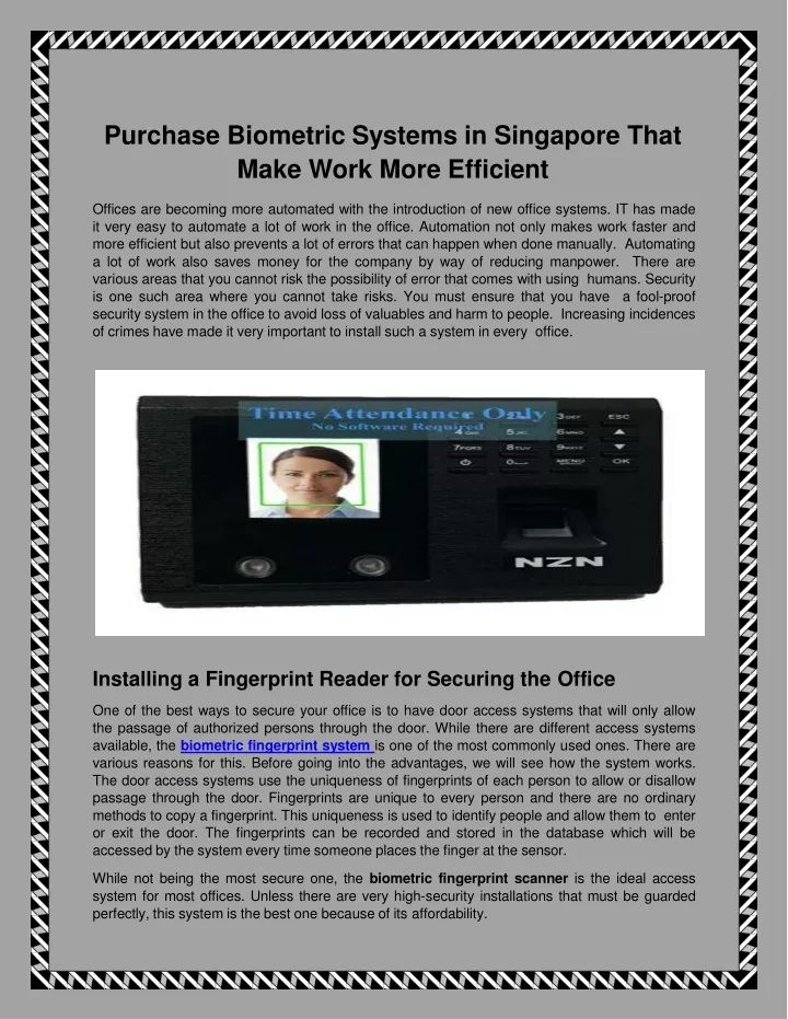 purchase biometric systems in singapore that make