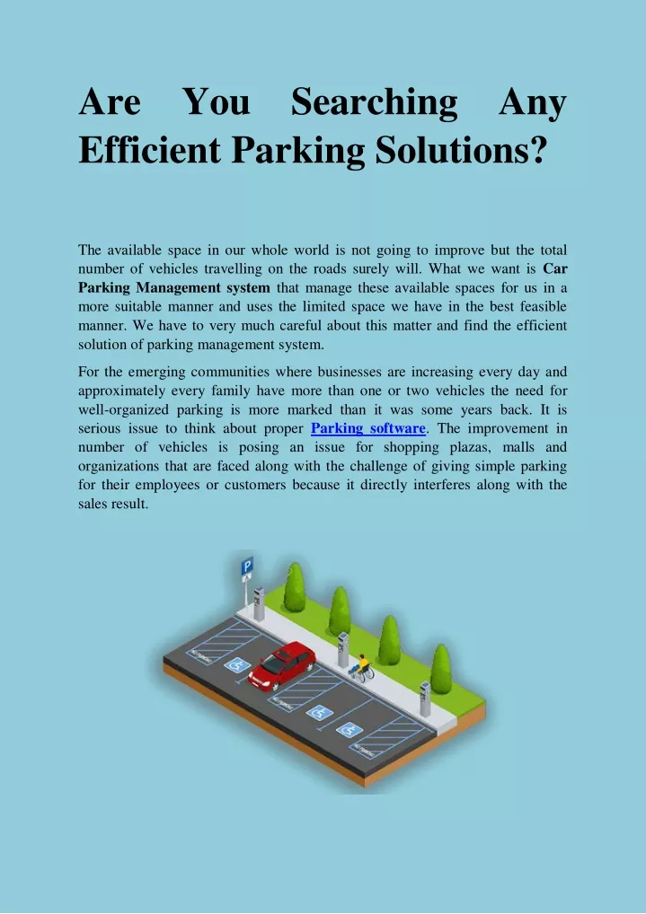 are you searching any efficient parking solutions
