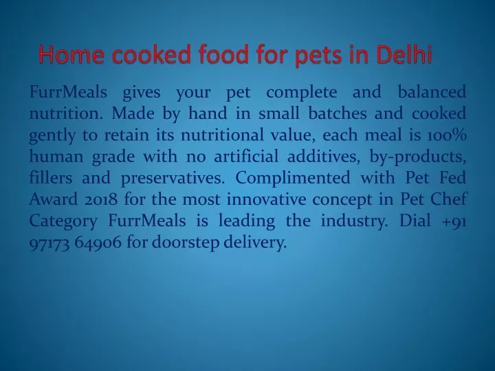 home cooked food for pets in delhi