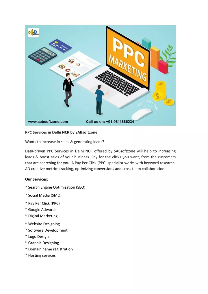 ppc services in delhi ncr by sabsoftzone