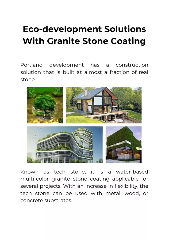 eco development solutions with granite stone