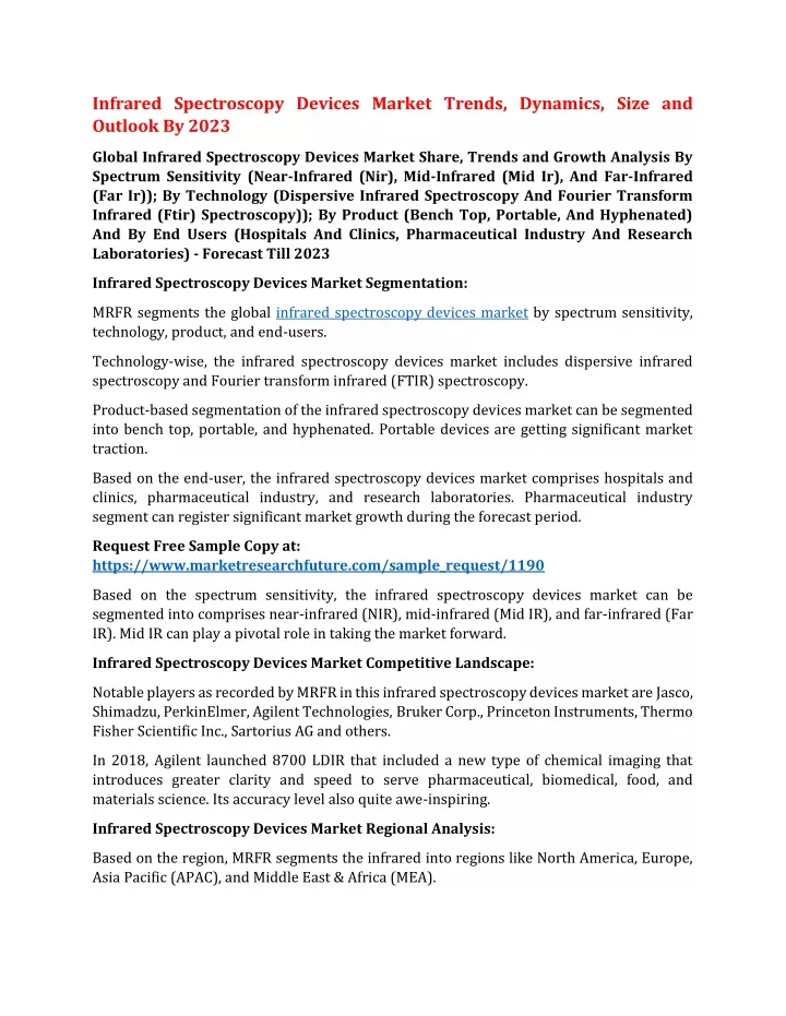 infrared spectroscopy devices market trends