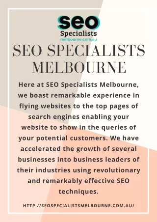 Seo specialists melbourne