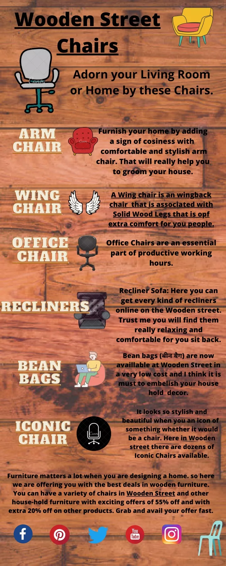 wooden street chairs