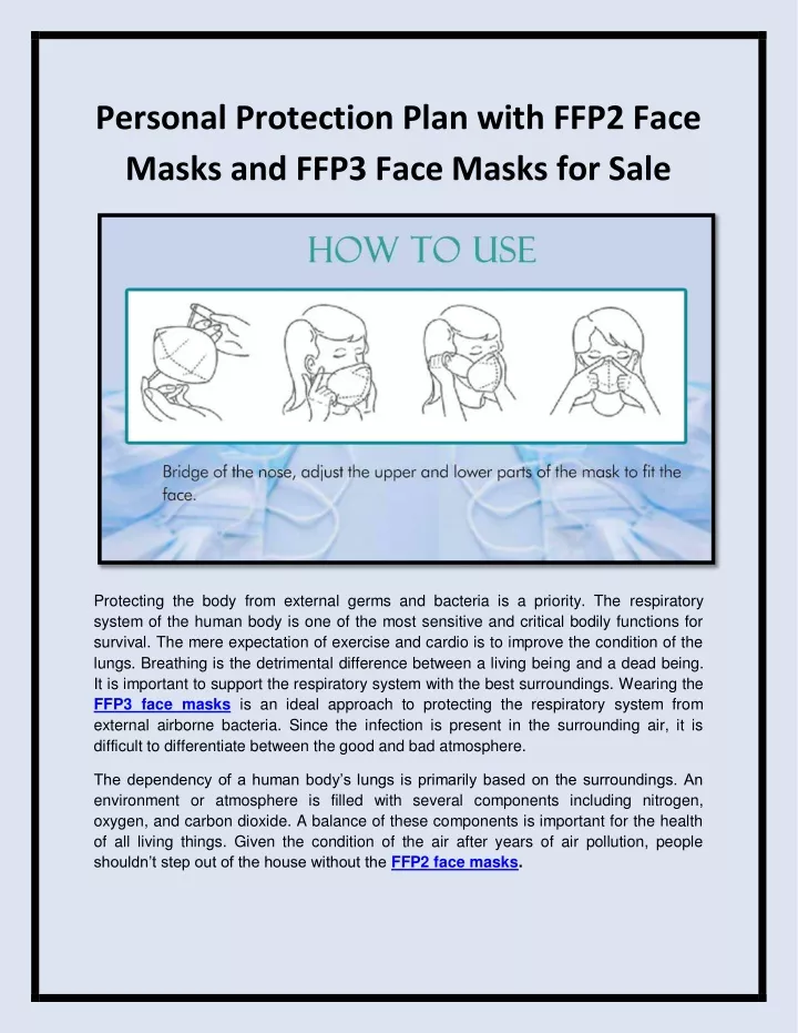 personal protection plan with ffp2 face masks