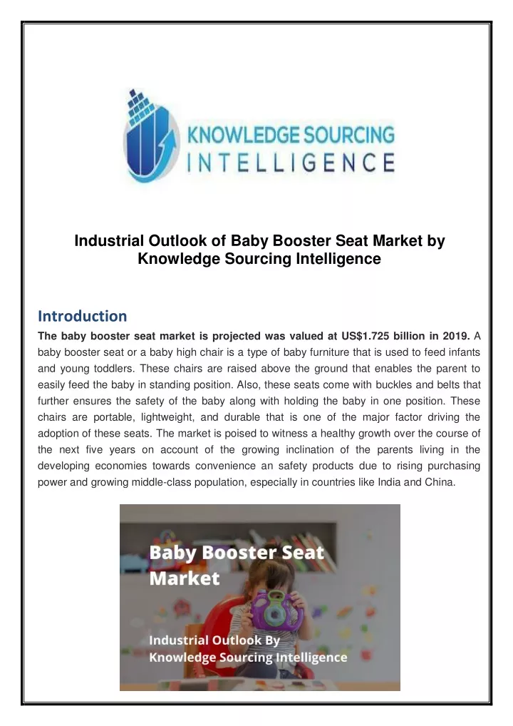 industrial outlook of baby booster seat market