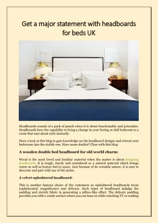 Get a major statement with headboards for beds UK