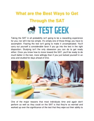 What are the Best Ways to Get Through the SAT