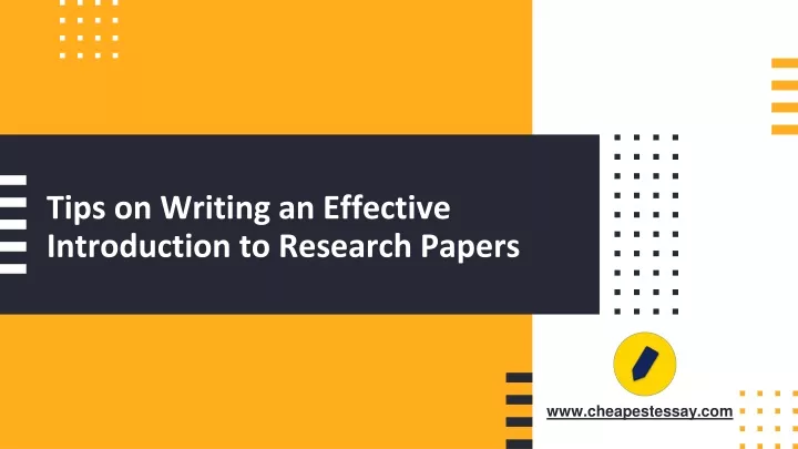 tips on writing an effective introduction to research papers