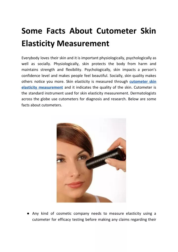some facts about cutometer skin elasticity