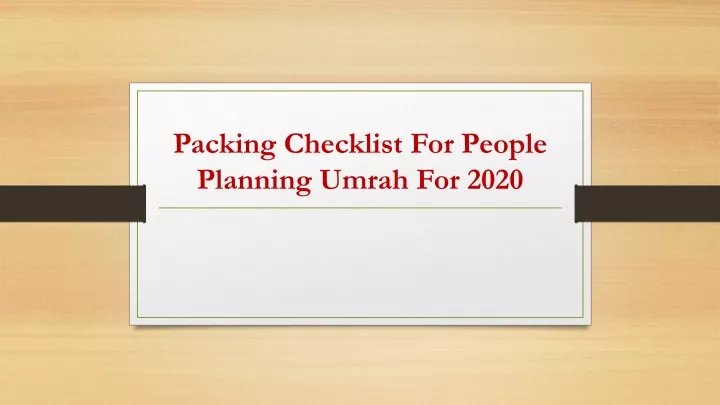 packing checklist for people planning umrah