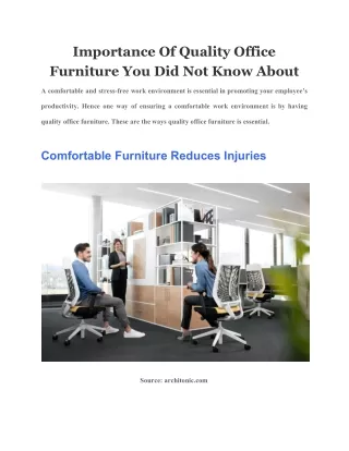 importance of quality office furniture