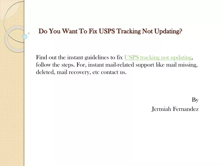 do you want to fix usps tracking not updating