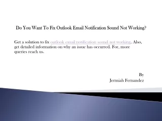 do you want to fix outlook email notification sound not working