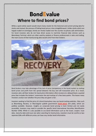 Where to find bond prices?