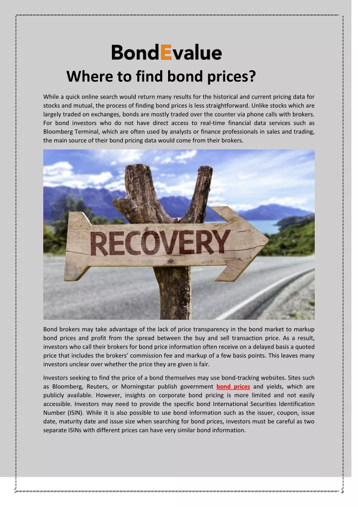where to find bond prices