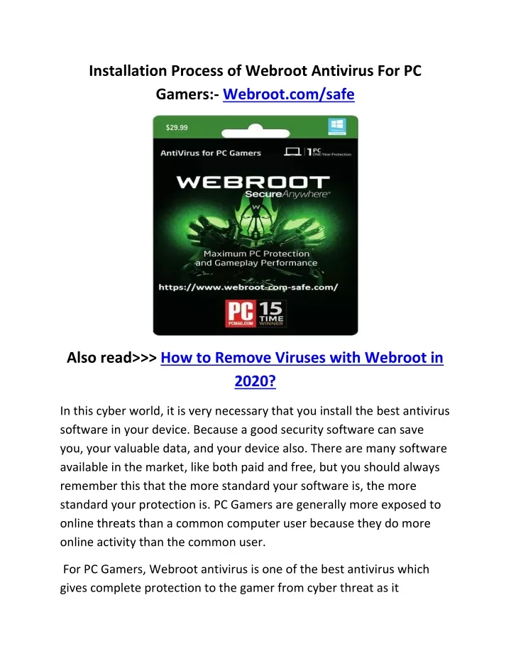 installation process of webroot antivirus