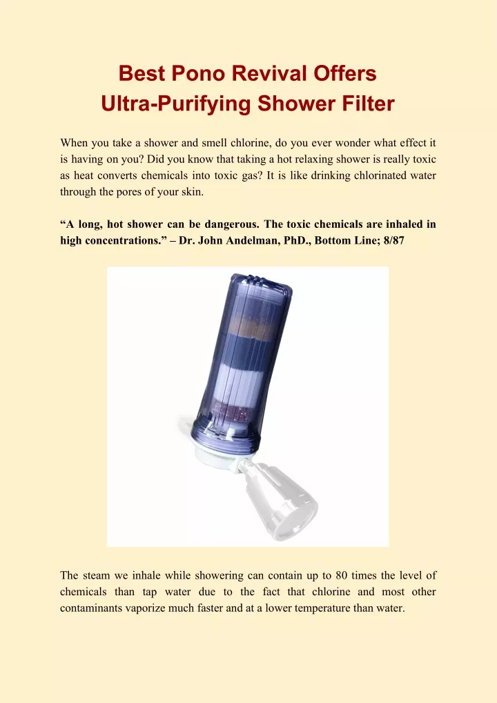 best pono revival offers ultra purifying shower
