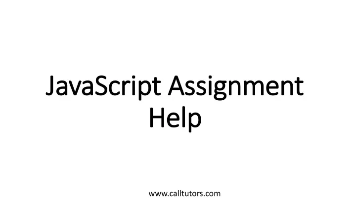 javascript assignment help