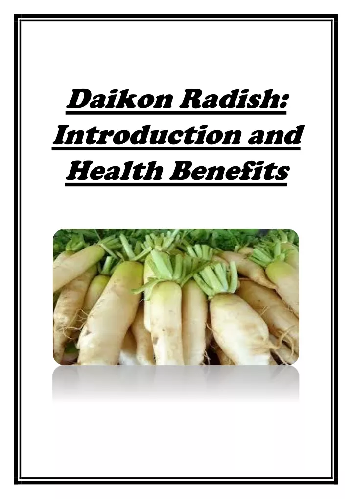 daikon radish introduction and health benefits