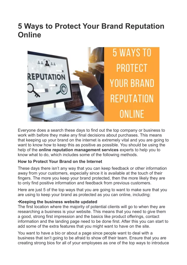 5 ways to protect your brand reputation online