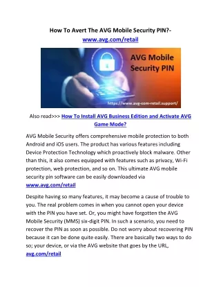 how to avert the avg mobile security