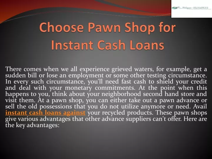 choose pawn shop for instant cash loans