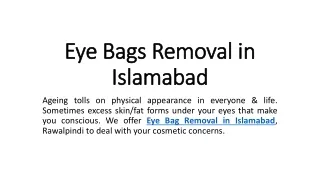 eye bag removal in Islamabad