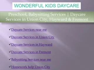 Daycare Services in Union City