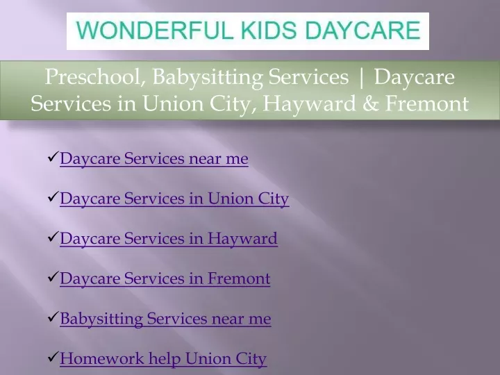 preschool babysitting services daycare services