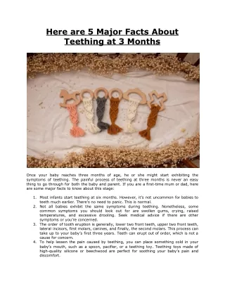 Here are 5 Major Facts About Teething at 3 Months