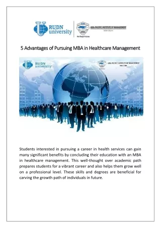 Advantages of Pursuing MBA in Healthcare Management