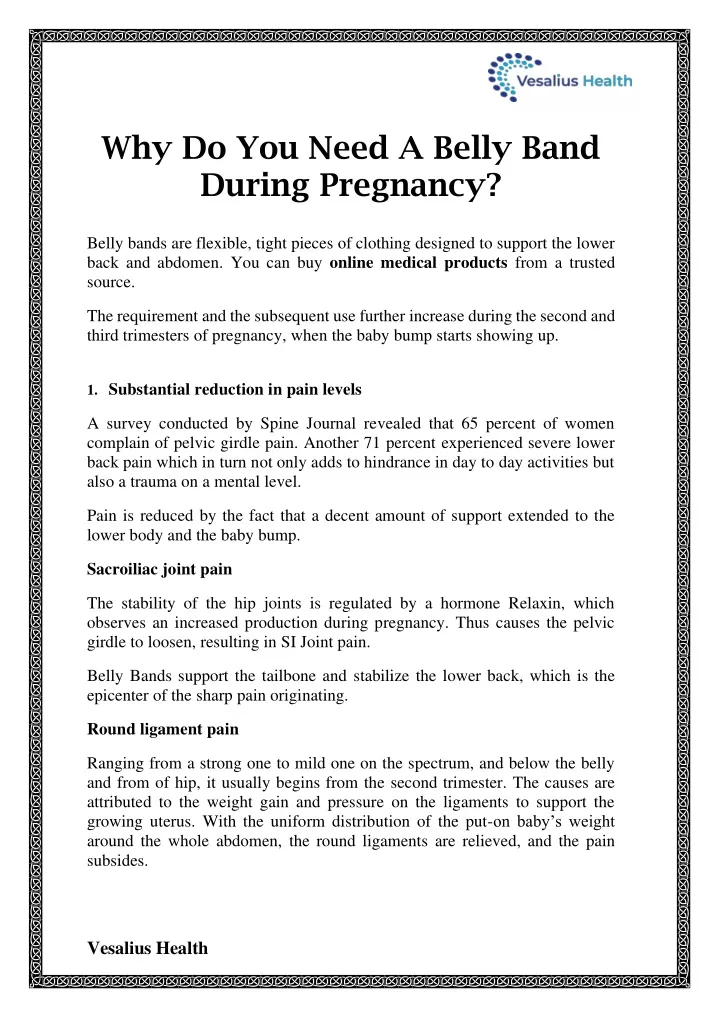 why do you need a belly band during pregnancy
